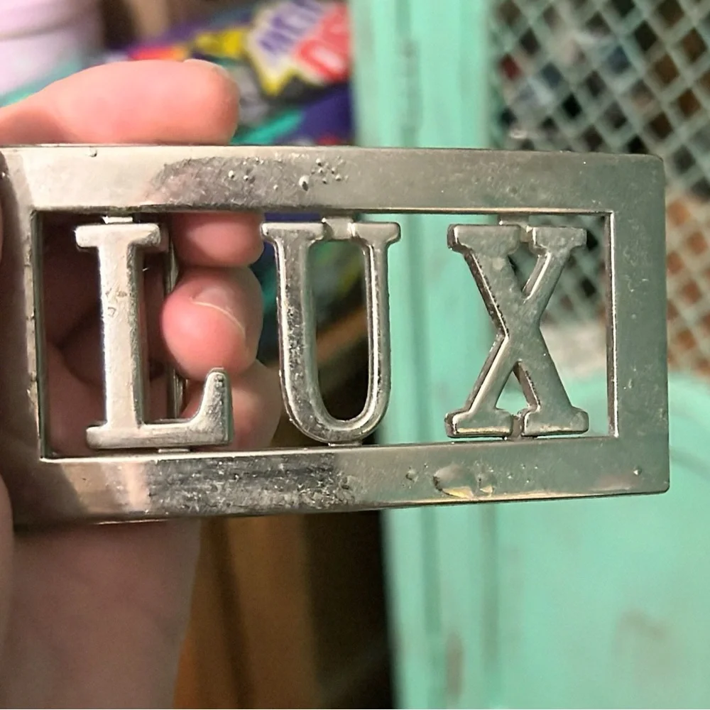Vintage Lux Silvertone Chrome Custom Name Belt Buckle - Picture 4 of 8